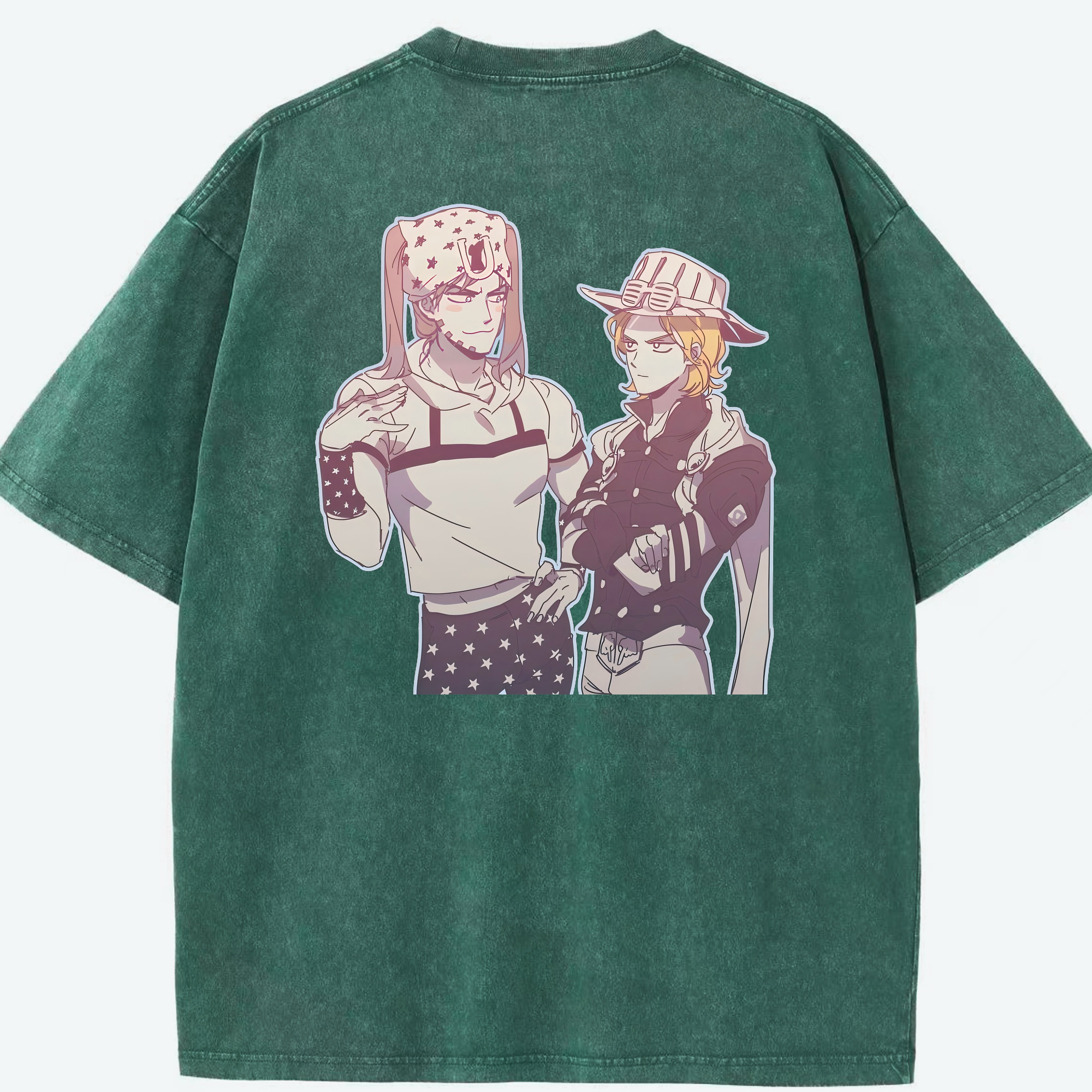 （画像用） ジョジョの奇妙な冒険 JoJo's Bizarre Adventure 綿100% ヴィンテージ風 半袖Tシャツ（背面プリント）